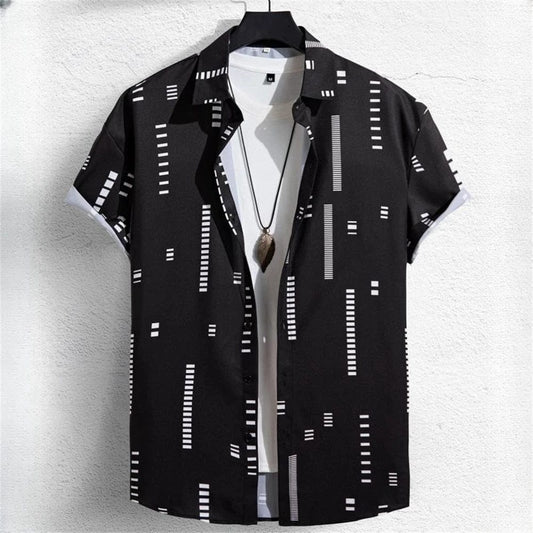 3D Printed Geometry Men's Shirts Color Block Graphics Fashion Button Short Sleeve Lapel Hawaiian Blouse shirts for men Summer - SHOWLU FASHION STORE