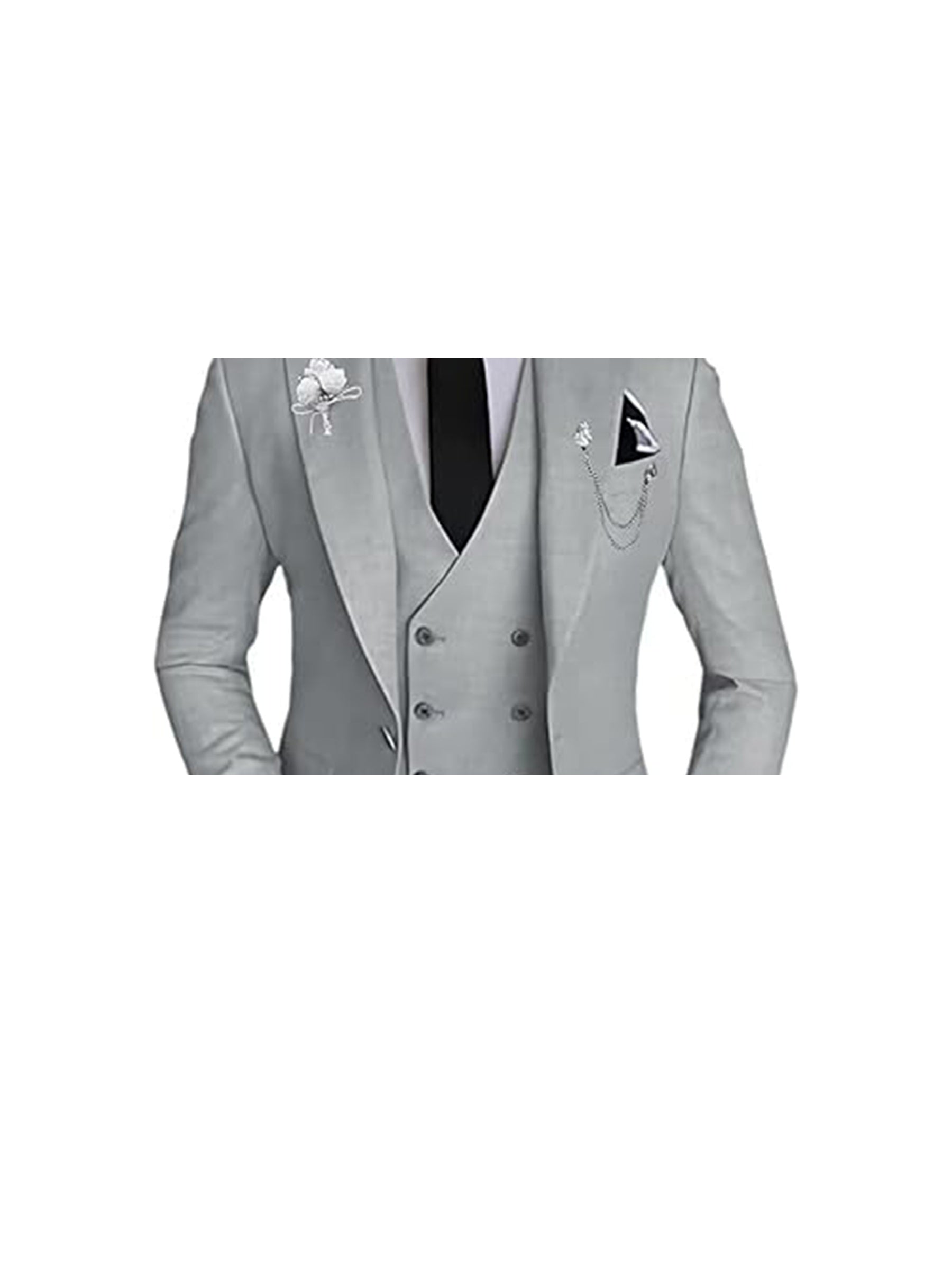 Men Suit 3pcs Slim Fit Business Jacket Vest Pants With Tie Adult Men'S 3pcs Suit Plastic Buttons Men'S Suit One Button Prom Tuxedo Concert Graduation Season Size XS-3XL SHOWLU FASHION STORE