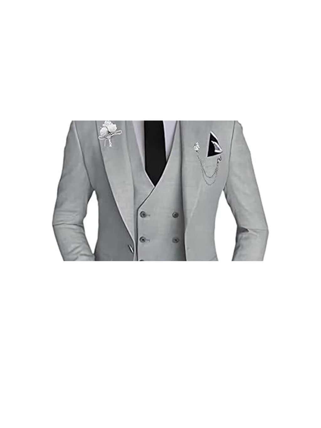 Men's 3-piece slim fit suit by SHOWLU FASHION STORE, solid black tuxedo with matching trousers, jacket, and tie.