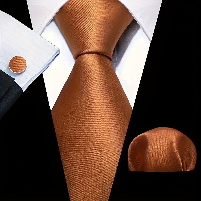 Set of three solid color men's ties in black, red, and blue from SHOWLU FASHION STORE displayed flat on a white background.