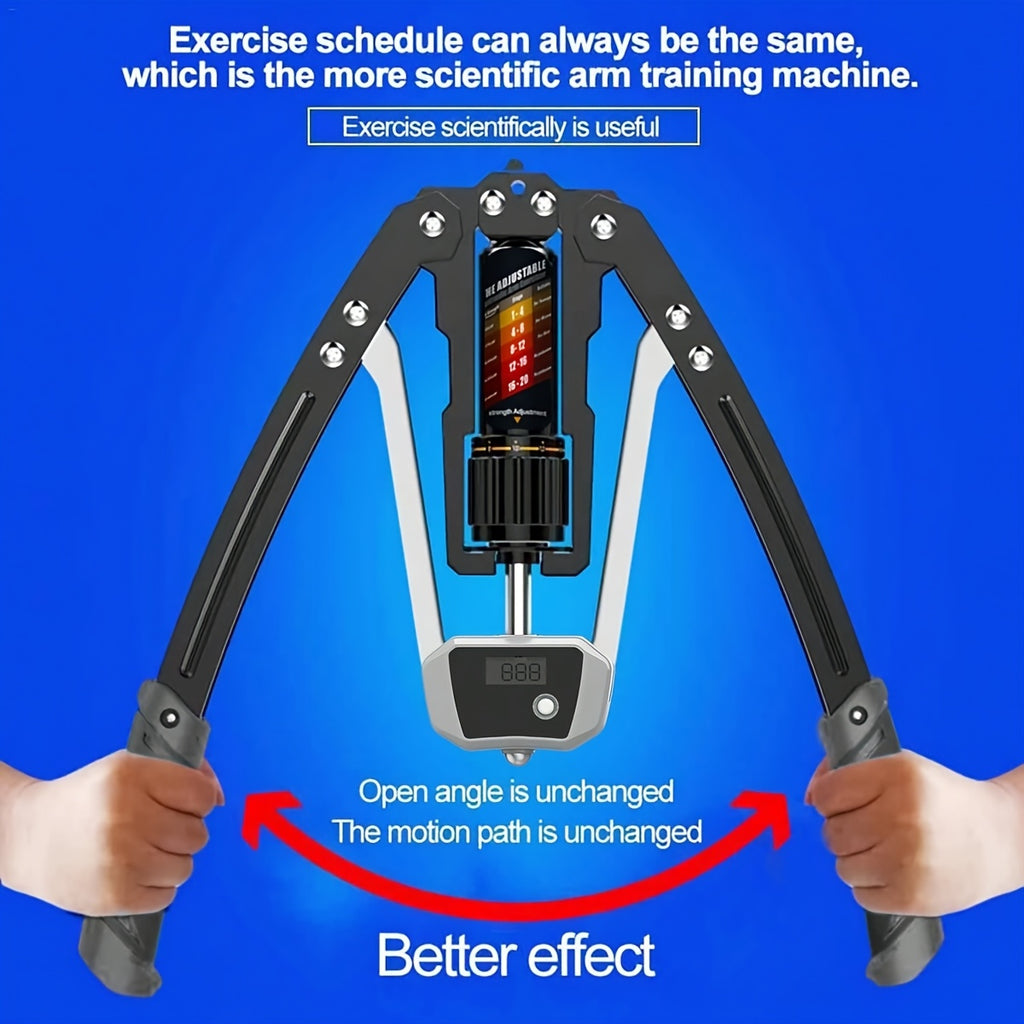Hydraulic chest expansion bar by Showlu Fashion Store with adjustable resistance, made of durable carbon steel for arm exercises.