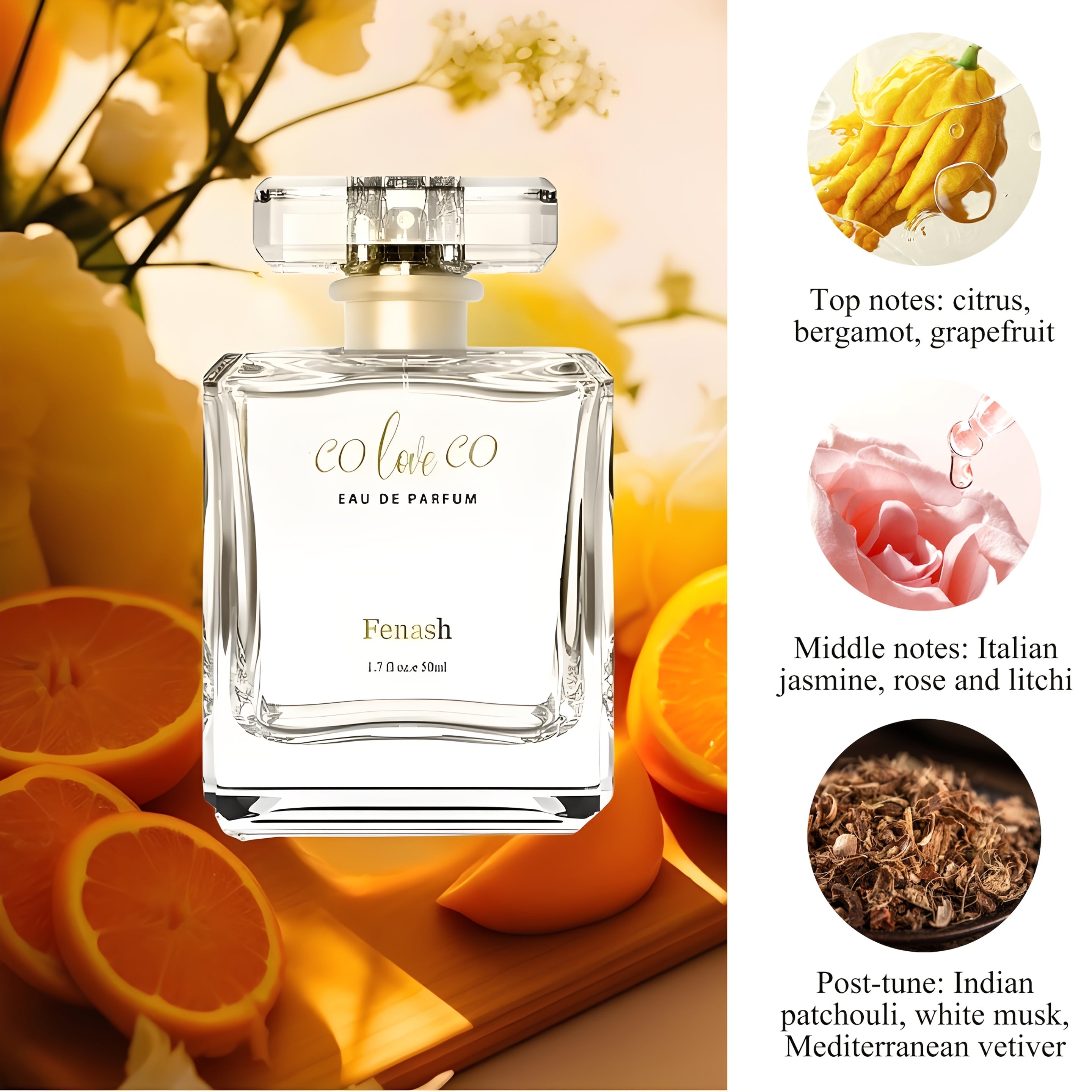 CoCoLove Hair Perfume Spray by SHOWLU FASHION STORE featuring amber and floral jasmine fragrance for women, shown in elegant packaging.