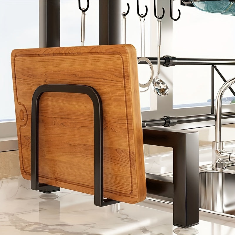 Expandable stainless steel dish storage rack from SHOWLU FASHION STORE, designed for kitchen sink drainage and organization.