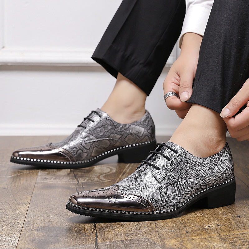 Men's SHOWLU Classic Oxford dress shoes with slip-on design, round toe, and rubber sole, perfect for formal occasions.