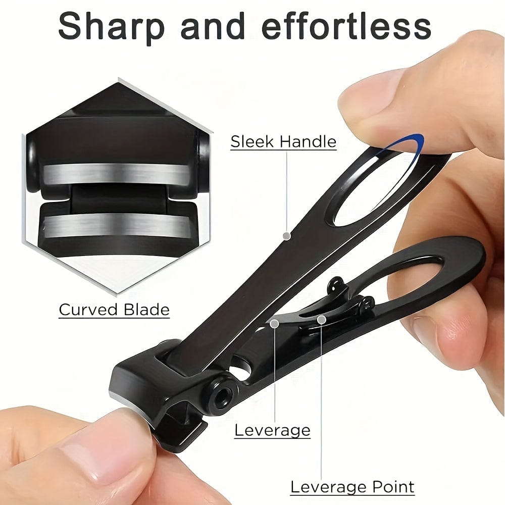 SHOWLU stainless steel nail clipper set with 3 pieces and nail file, designed for thick fingernails and toenails.