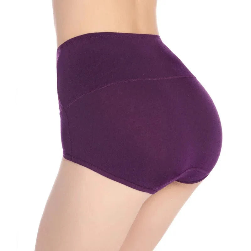 Showlu Women's high waist cotton panties 3-pack, seamless plus size briefs with comfortable abdominal coverage and smooth fit.