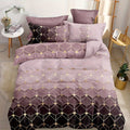 Showlu Fashion Bronzing Geometric Duvet Cover Set with 1 duvet cover and 2 pillowcases, soft polyester bedding for bedroom decor.