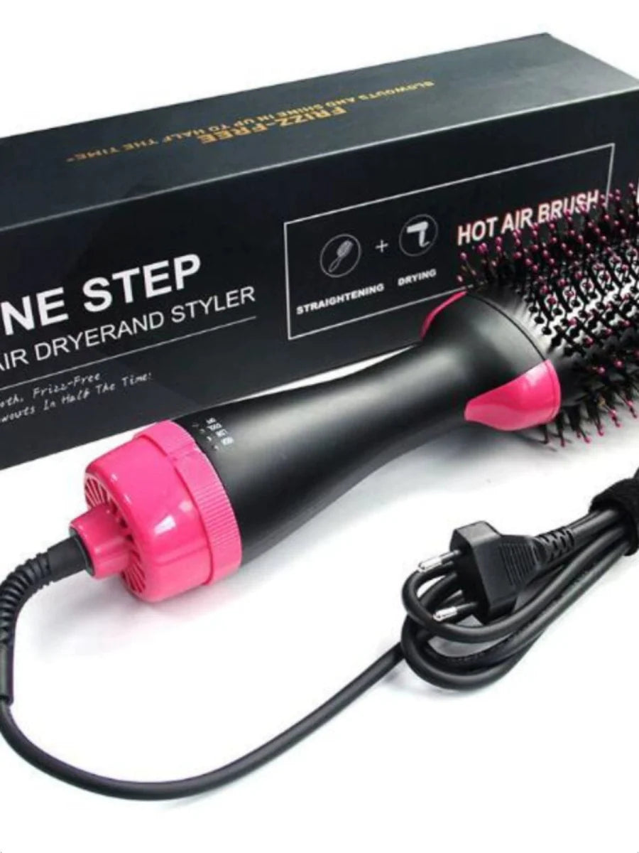 Showlu 4-in-1 hair dryer brush with 1000W anion hot air styler and curler, featuring a puffy hot air comb for styling.