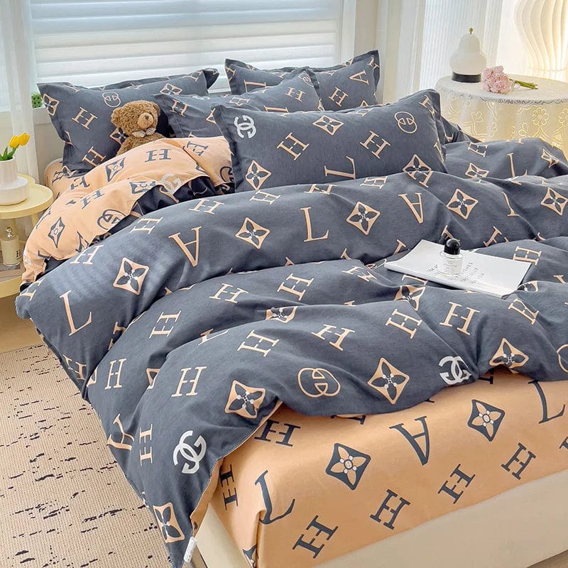Pali Peter 4-piece cotton bedding set with twill duvet cover and sheets, modern design for a couple's bed, SHOWLU FASHION STORE