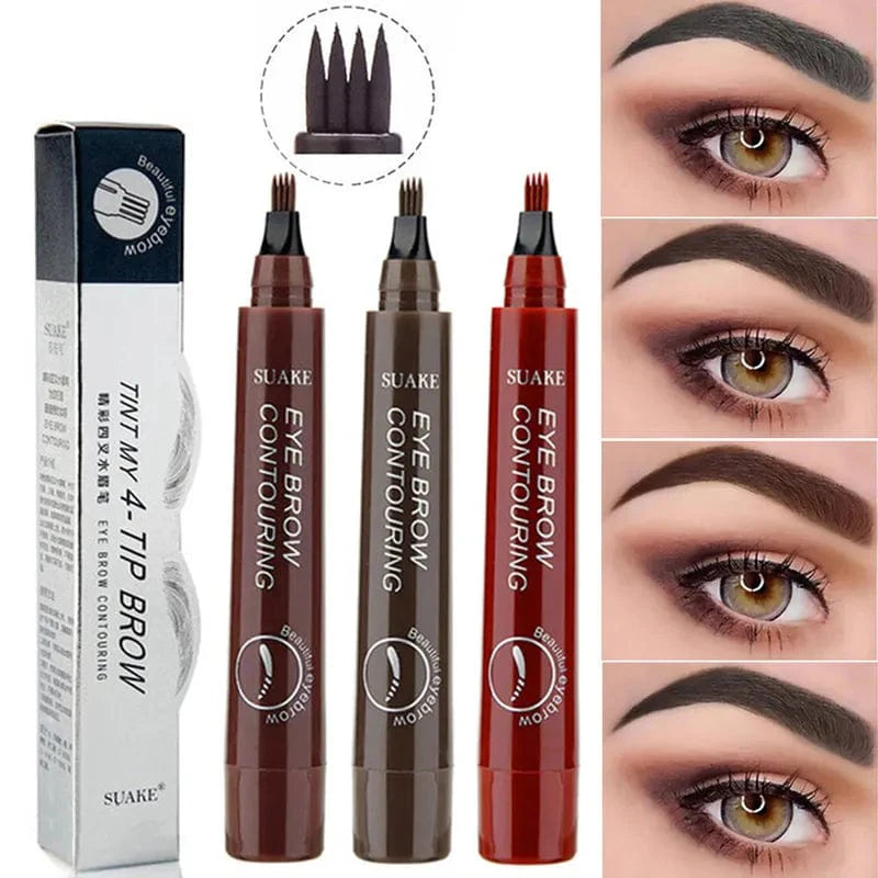 Showlu Fashion Store SUAKE 4-Point Microblade Eyebrow Pencil, waterproof liquid brow pen for natural, long-lasting eyebrow makeup.
