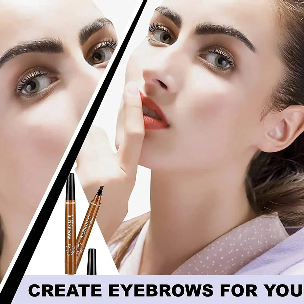 Showlu Fashion Store SUAKE 4 Point Microblade Eyebrow Pencil, waterproof liquid brow pen with precise microblade tip for natural-looking brows.