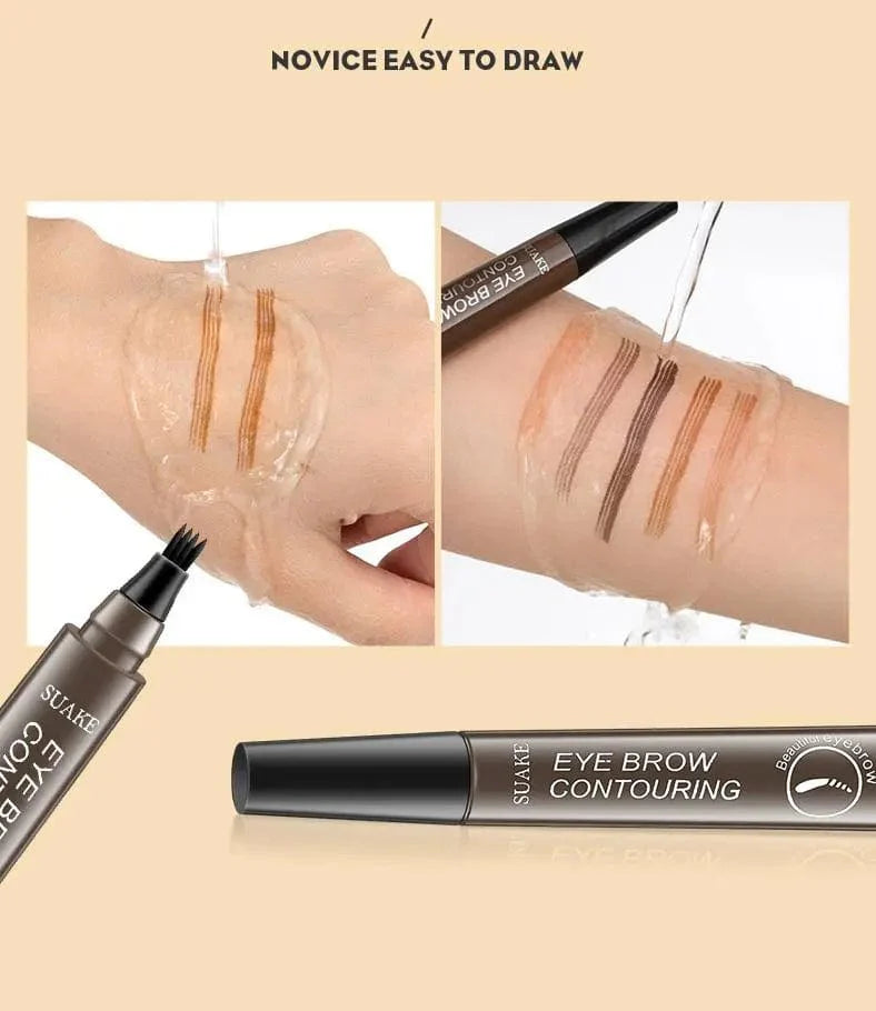 Showlu Fashion SUAKE 4 Point Microblade Eyebrow Pencil, waterproof liquid brow pen with precise microblade tip for long-lasting makeup.