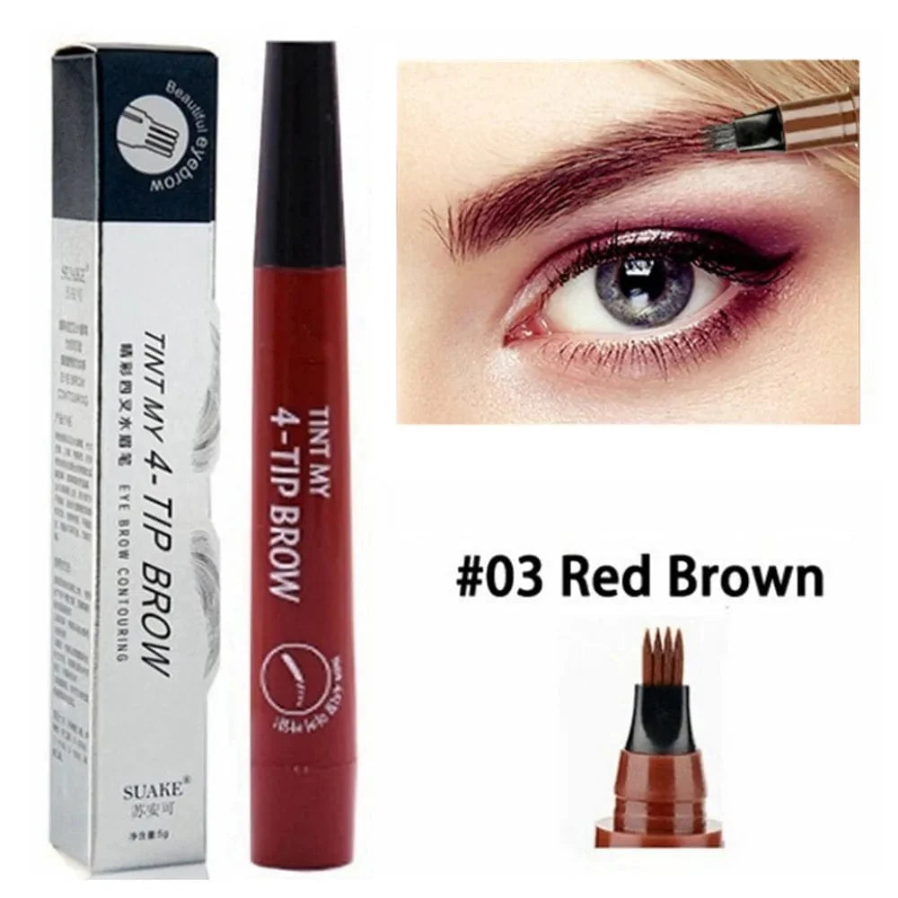 Showlu Fashion SUAKE 4-point microblade eyebrow pencil waterproof liquid brow pen for natural, long-lasting eyebrow makeup.