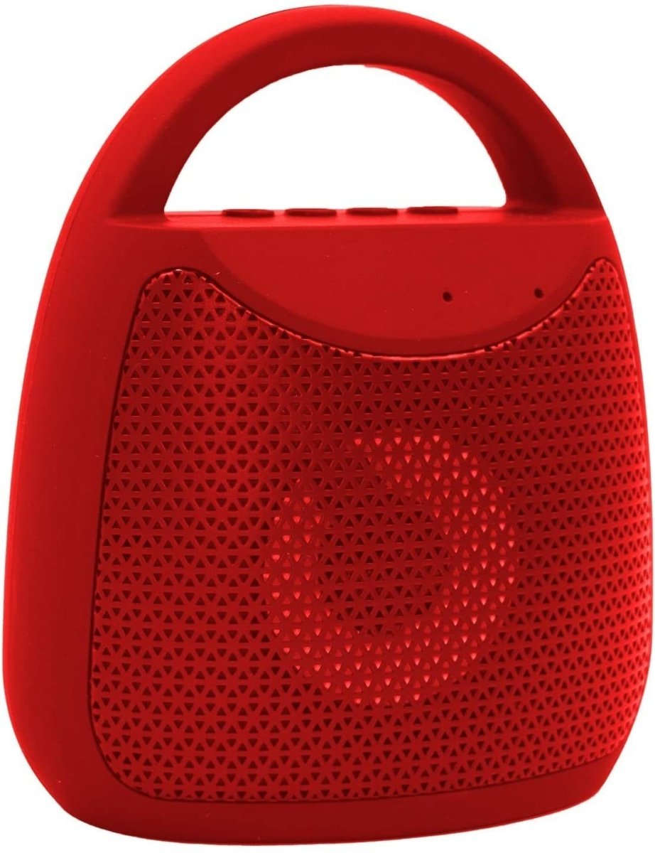 Red Doba 5 Core portable Bluetooth speaker with 40W output, outdoor wireless design, LED party lights, water resistance, and stereo sound