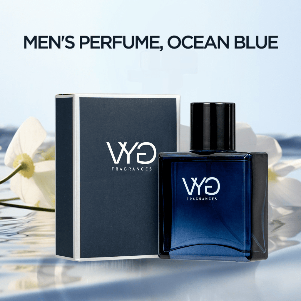 Ocean Blue Eau de Cologne for Men by SHOWLU FASHION STORE, featuring fresh woody musk scent in a 1.7oz bottle.