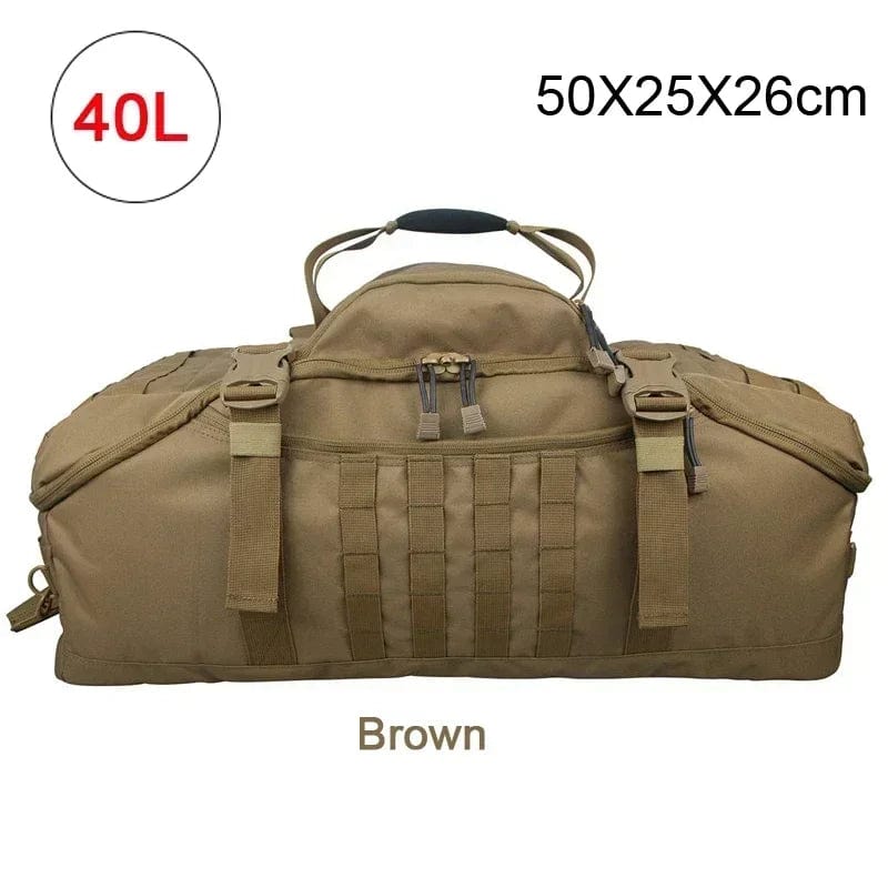 SHOWLU Tactical Military Backpack in 40L, 60L, 80L with adjustable straps, waterproof travel duffel bag for men and women.