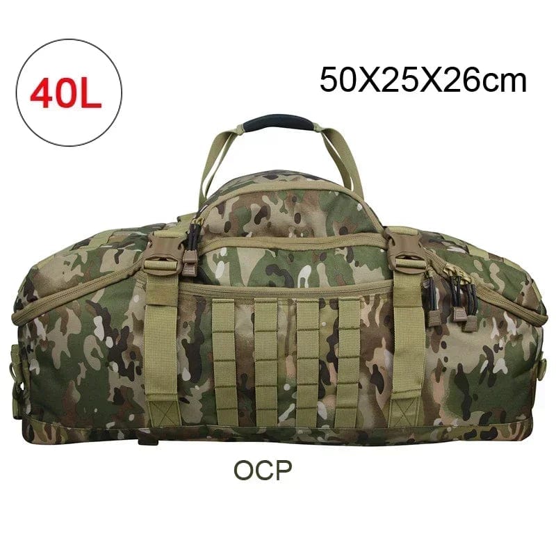 SHOWLU FASHION STORE military tactical backpack with adjustable straps, waterproof 40L, 60L, 80L travel duffel bag for men and women.