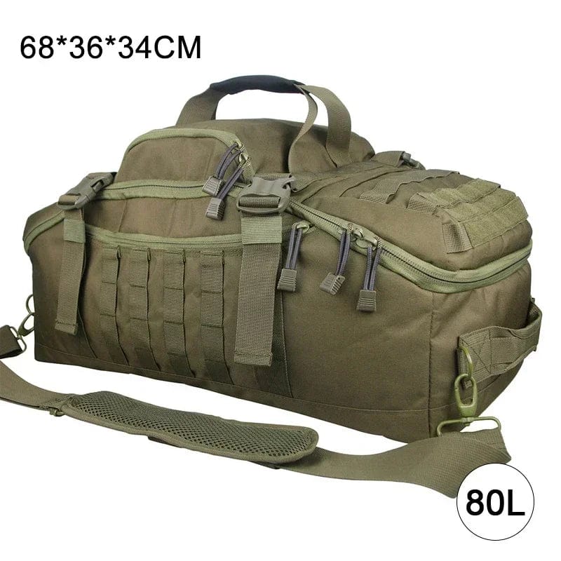 SHOWLU FASHION STORE tactical military backpack in 40L, 60L, 80L sizes with waterproof material, adjustable straps, and rugged design.