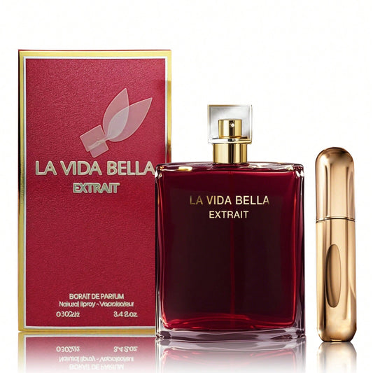 La Vida Bella Extrait - 3.4oz EDP Perfume Spray For Women, Sophisticated Floral-Fruity Notes With 5ml Travel Spray, Long-Lasting Fragrance, A Versatile Scent For Day Or Night.