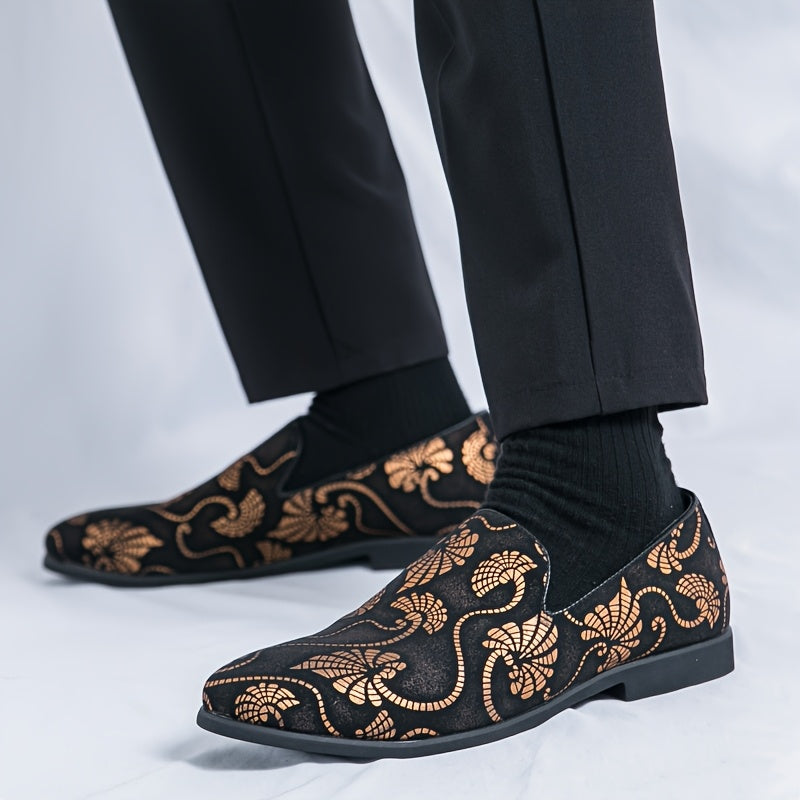 SHOWLU FASHION men's slip-on business casual shoes in black PU leather, sleek and comfortable for professional or casual wear.