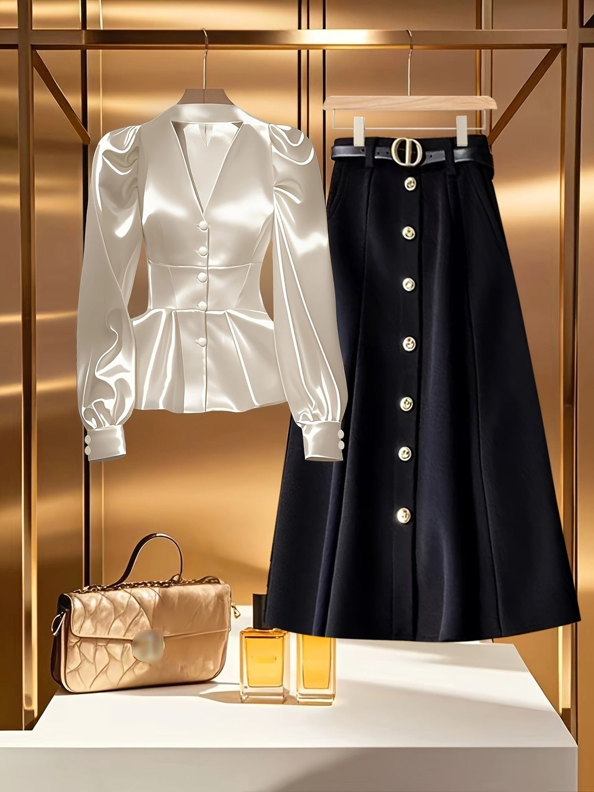 SHOWLU Women's halter neck long sleeve blouse in solid fabric, elegant work shirt with a stylish design and fitted silhouette.