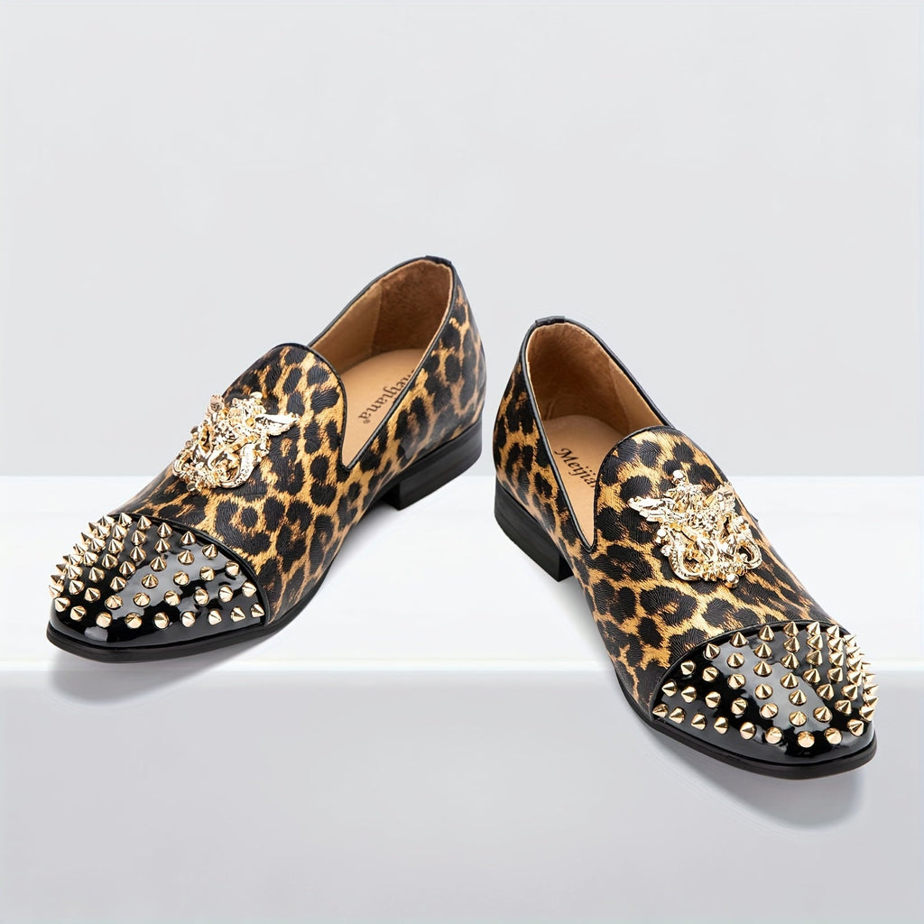 SHOWLU men's lightweight slip-on loafers with solid round toe, perfect for casual and party wear, in black color.
