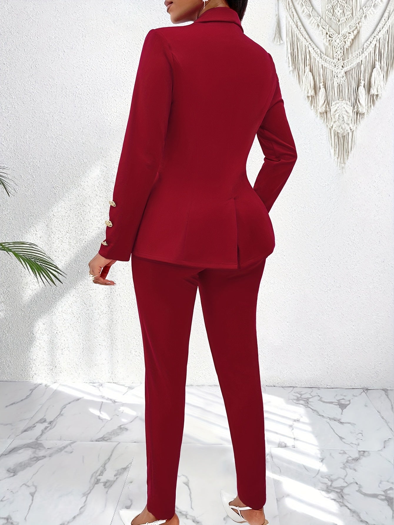 SHOWLU FASHION Women's 3-piece suit featuring a halter cami, tailored jacket, and matching pants set, styled for modern fashion.