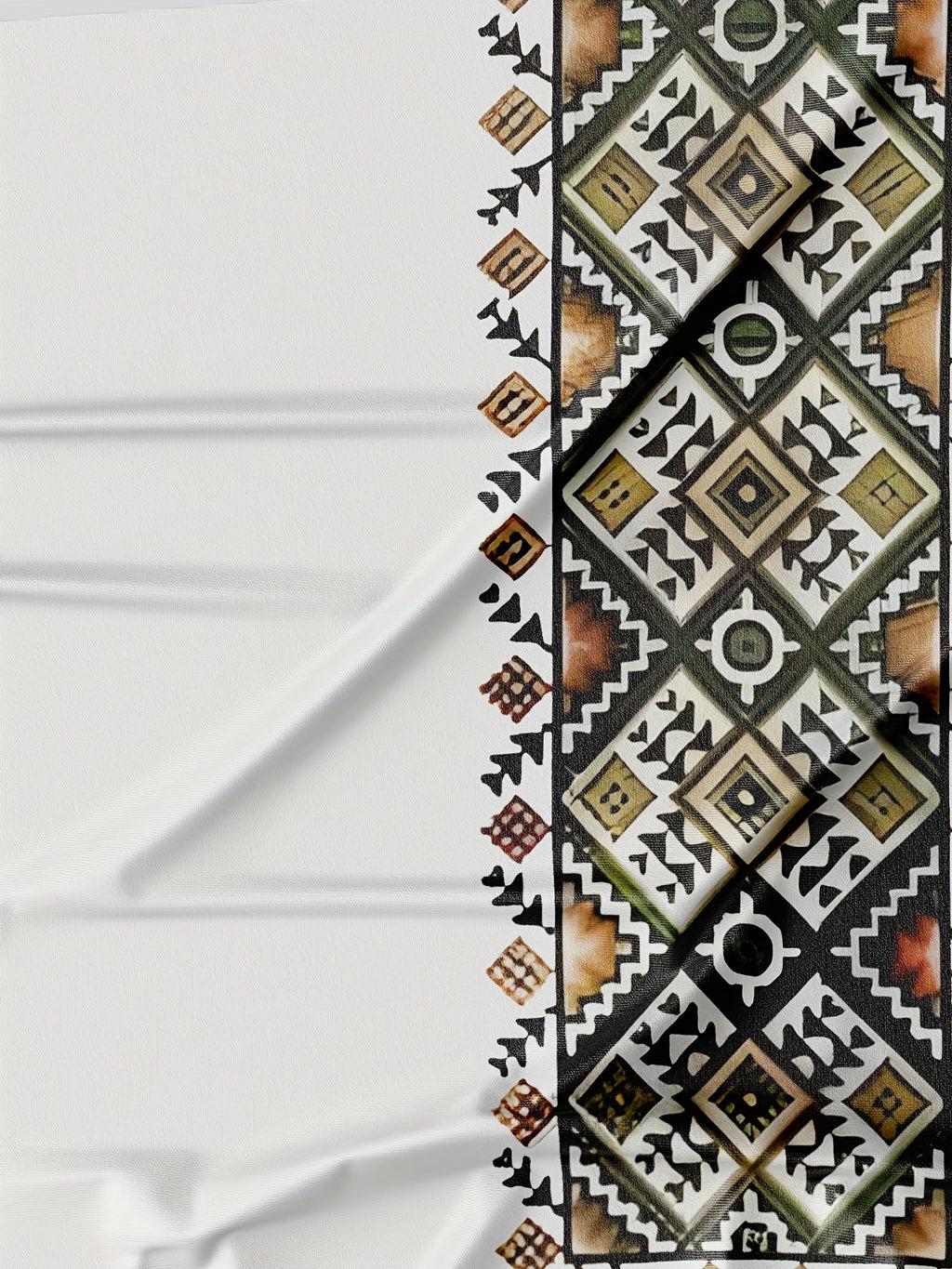 White men's geometric print T-shirt by SHOWLU FASHION STORE, made of polyester with a regular fit.