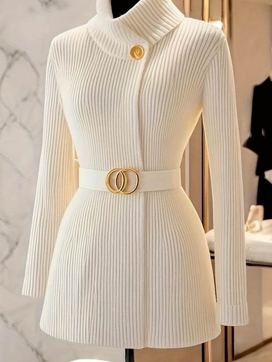 This Year, Stylish Vintage Soft And Cozy Sweaters with a High-End Feel, Featuring a Thick White Design That Cinches at The Waist for Women in Winter, Selected by Nian Nian.