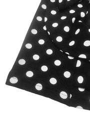 [Elegant Mermaid Dress] Elegant Black and White Polka Dot Mermaid Dress | Long Sleeves, V-Neck, Formal Event Dress - Perfect for Spring, Summer, and Fall
