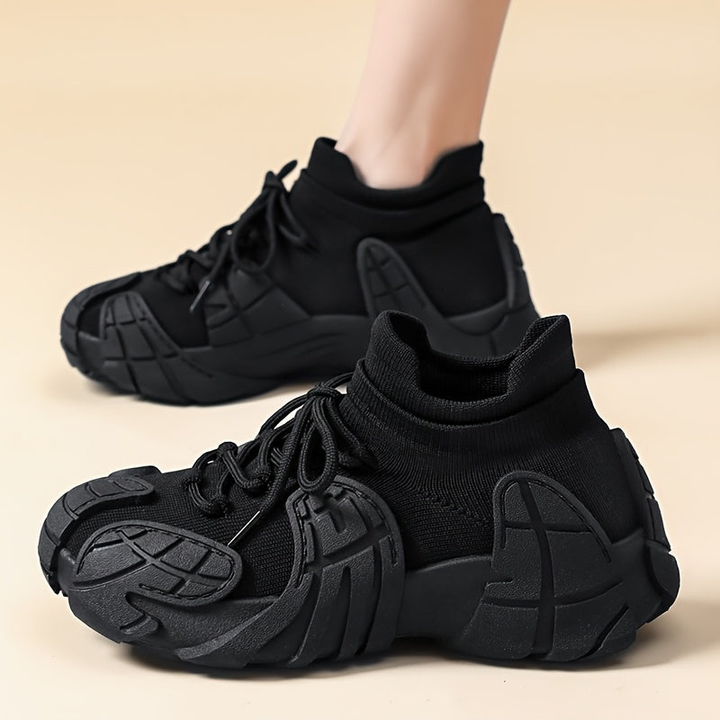 SHOWLU Women's breathable wedge sneakers with non-slip soles, stylish walking shoes for comfortable everyday wear.
