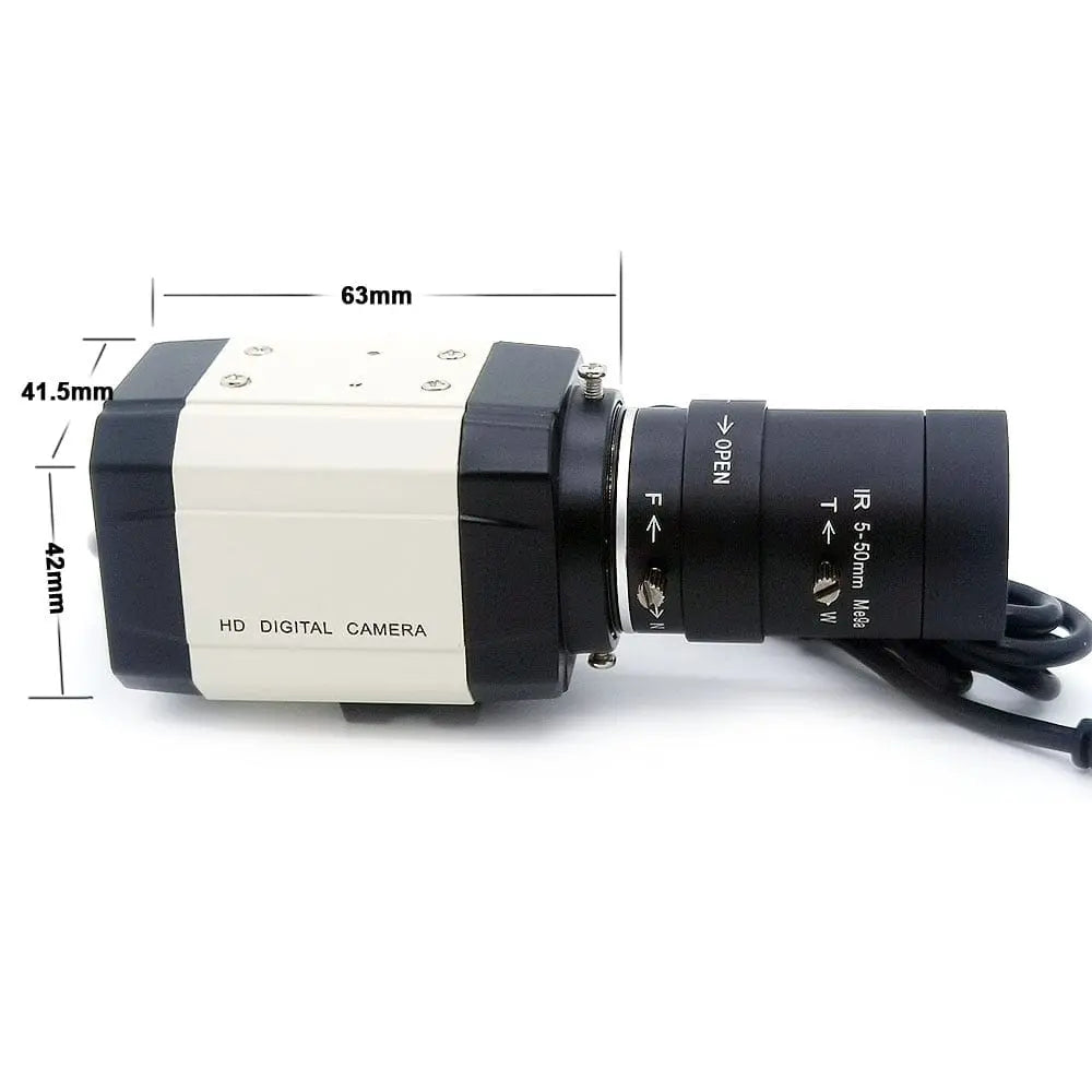 Showlu Fashion Store 4MP USB webcam with 2560x1440 resolution, 5-50mm varifocal zoom lens, suitable for high-quality video calls.