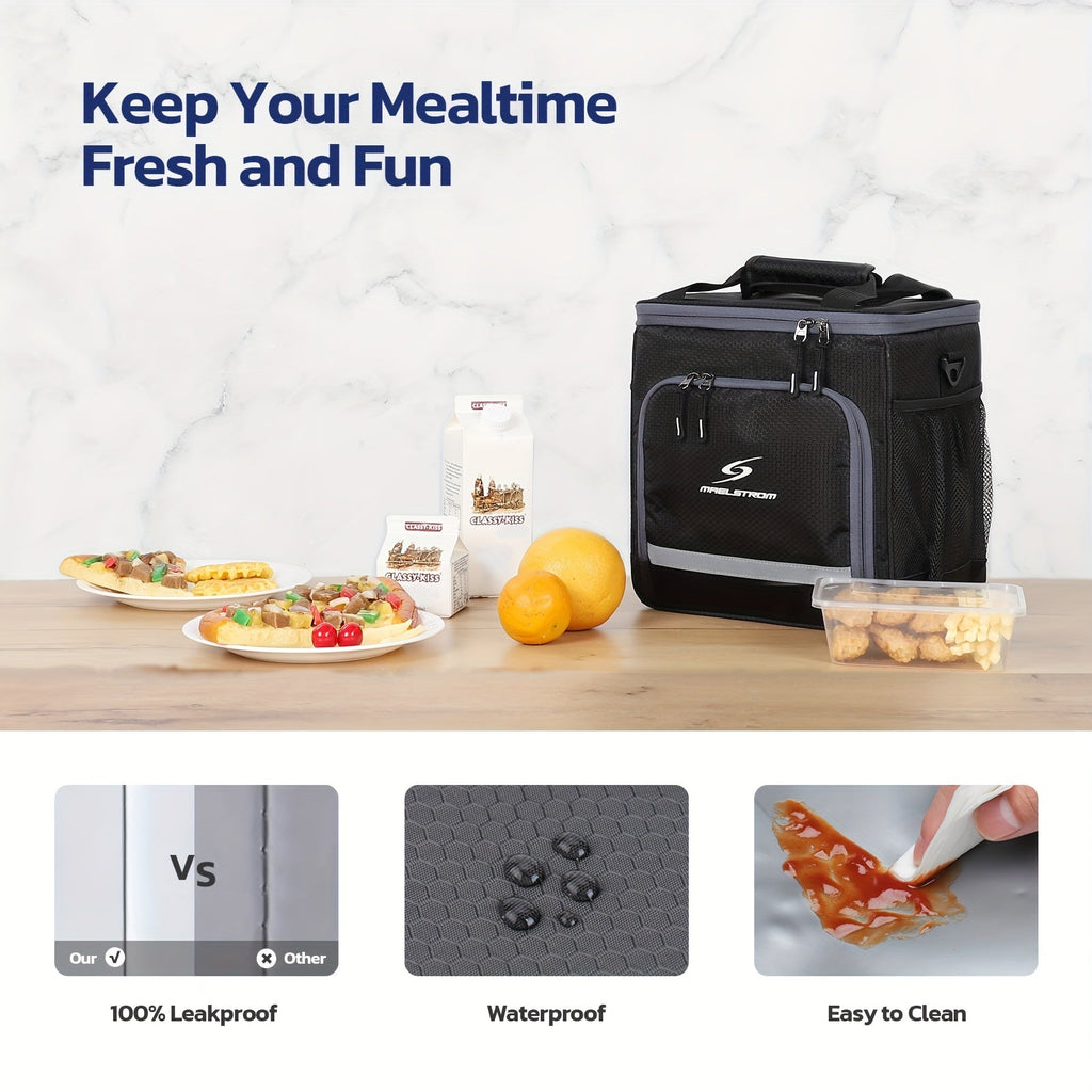 SHOWLU FASHION MAELSTROM insulated lunch bag, leakproof cooler tote for men and women, with a sleek design and spacious interior.