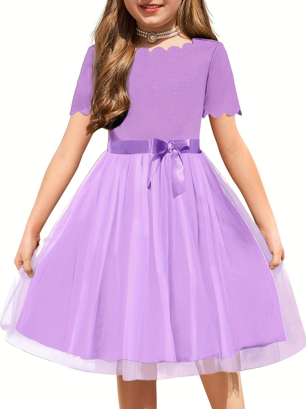 SHOWLU Girls flower party dress with summer tutu, fit and flare style for sizes 3-11, featuring vibrant floral details and soft fabric.