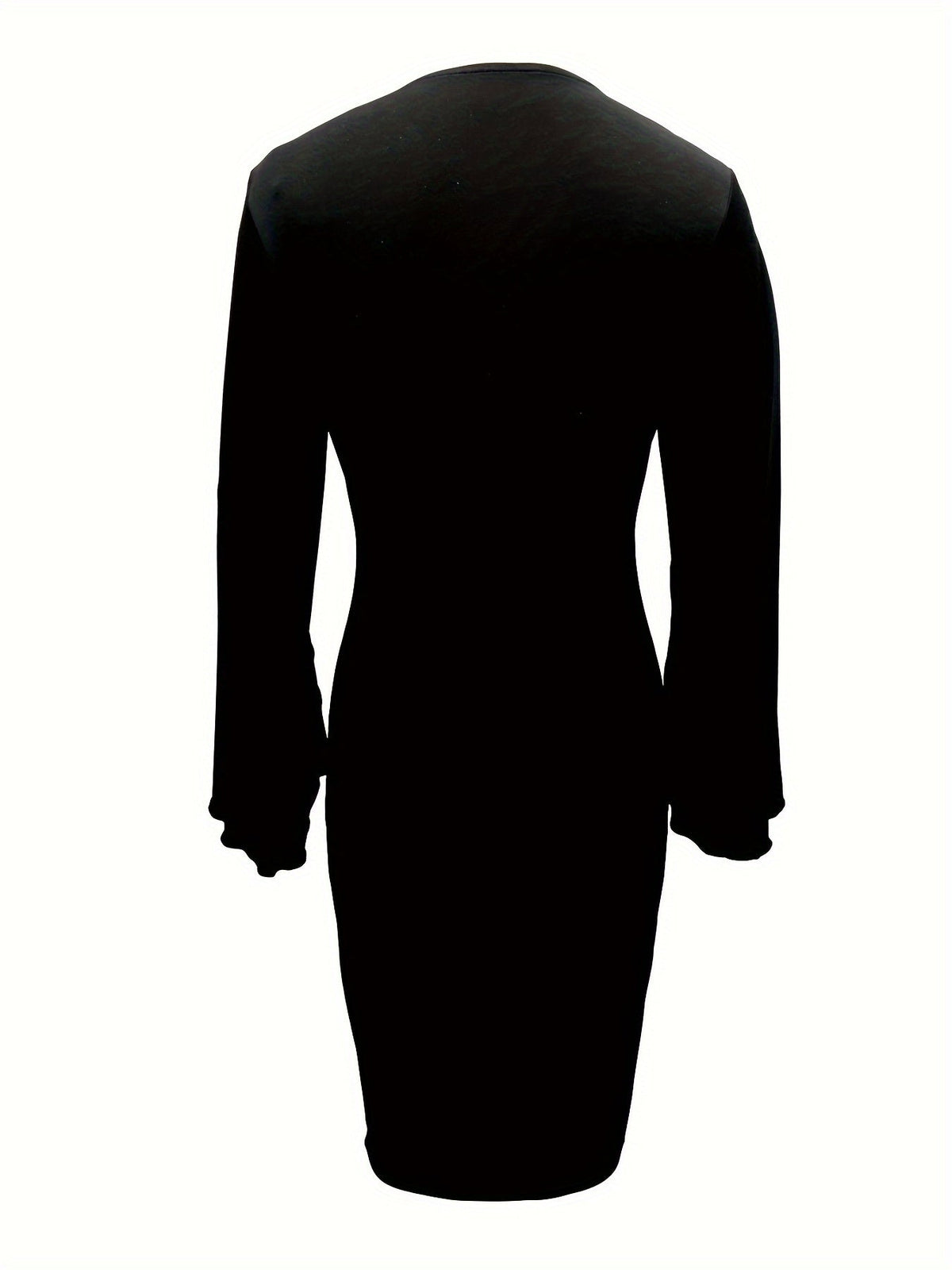 SHOWLU Color Block Bodycon Dress with black and white split cuff knit, stylish figure-hugging design for modern fashion.
