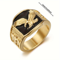 1pc Street Style Hip Hop Punk Single Ring - Stainless Steel Eagle Ring, Christmas, New Year, Valentine's Day Gift Jewellery for Men - Unisex Engagement Party Cool Vintage Ring Accessories SHOWLU FASHION STORE