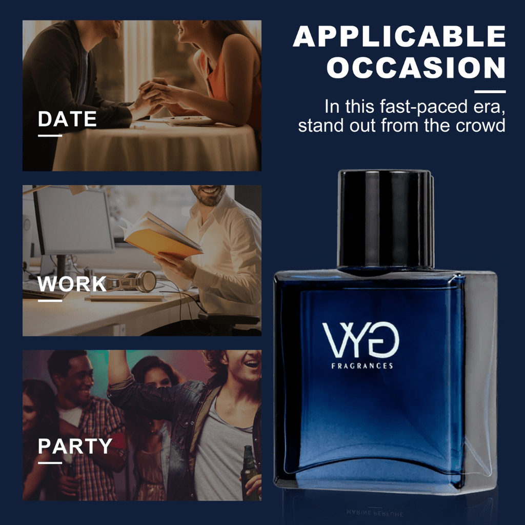Ocean Blue Eau de Cologne for Men by SHOWLU FASHION STORE, fresh woody musk scent in 1.7oz bottle, with ocean-inspired design.