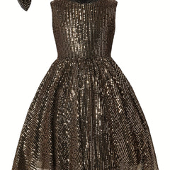 Mebius Girls Sequin Dress Sleeveless Sparkling Special Occasion Kids Party Sequence Sparkling Dress Birthday 8-14 Years Old