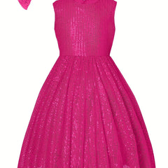 Mebius Girls Sequin Dress Sleeveless Sparkling Special Occasion Kids Party Sequence Sparkling Dress Birthday 8-14 Years Old