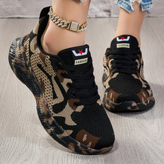 Breathable Lightweight Running Shoes for Women & Men - Summer Casual Sneakers with Soft EVA Sole, Elastic Socks & Random Print Design - Perfect Gift for Fitness Enthusiasts