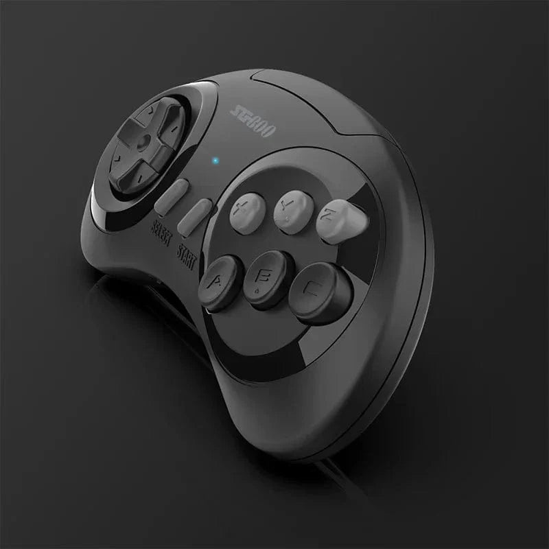 ONETOMAX SG800 Retro Game Console with wireless 4K stick, built-in 5000 classic games, Sega Mega Drive style controller.