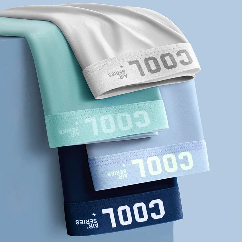 4Pcs Boxer Shorts Men's Underwear Ice Silk Underpants Sexy Panties 3A Antibacterial Breathable Elastic Lingerie Plus Size L - 6XL - SHOWLU FASHION STORE