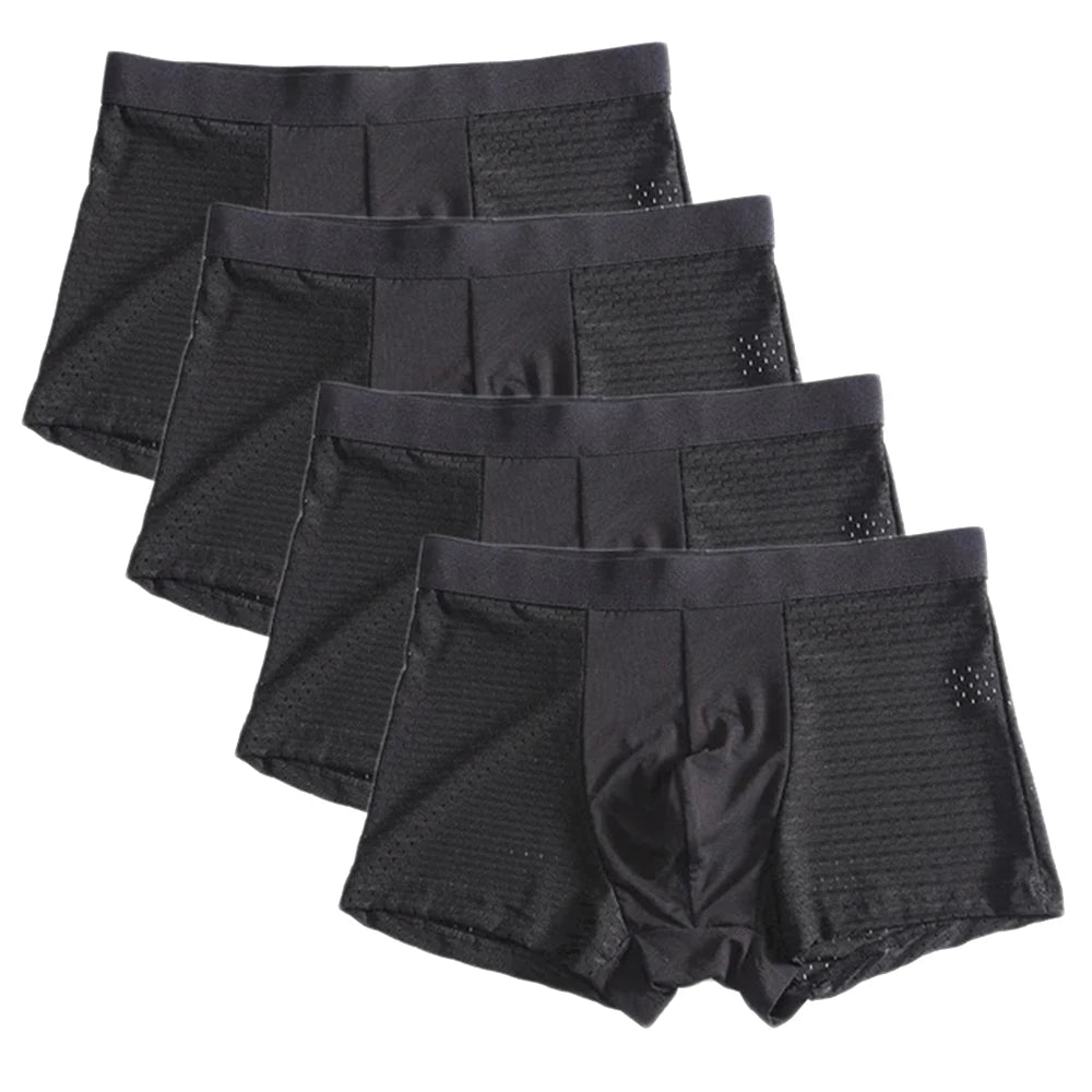 4pcs Men's Panties Men Underwear Boxershorts Men Boxer Men Interior Hombre Calzoncillos Breathable Hombre Bamboo Hole Underpants - SHOWLU FASHION STORE