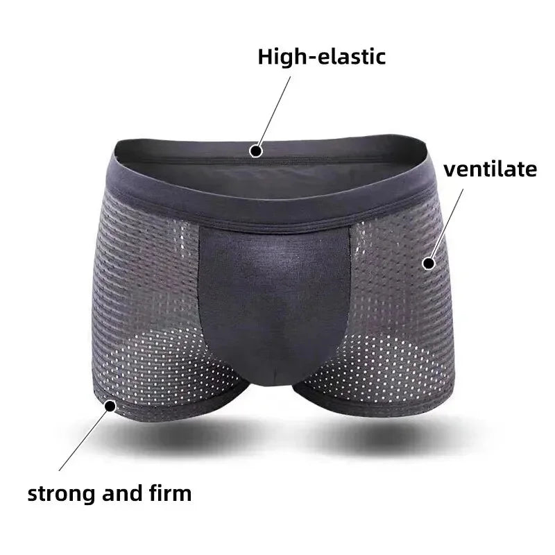 4pcs Men's Panties Men Underwear Boxershorts Men Boxer Men Interior Hombre Calzoncillos Breathable Hombre Bamboo Hole Underpants - SHOWLU FASHION STORE