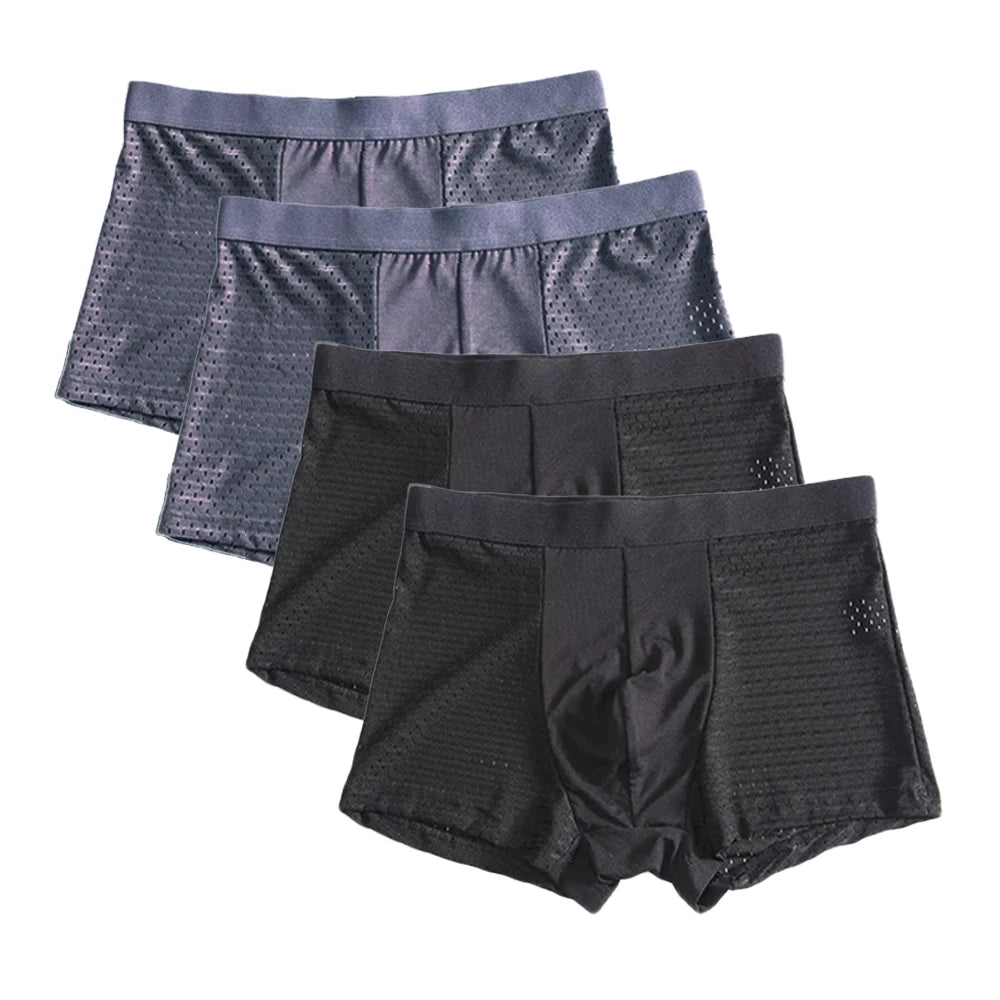 4pcs Men's Panties Men Underwear Boxershorts Men Boxer Men Interior Hombre Calzoncillos Breathable Hombre Bamboo Hole Underpants - SHOWLU FASHION STORE