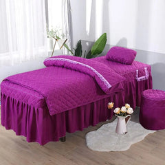 4pcs/Set Beauty Salon Bedding Sets Massage Spa Use Colchas Bed Cover Sheets Bedspread Bedskirt Pillowcase Duvet Cover - SHOWLU FASHION STORE