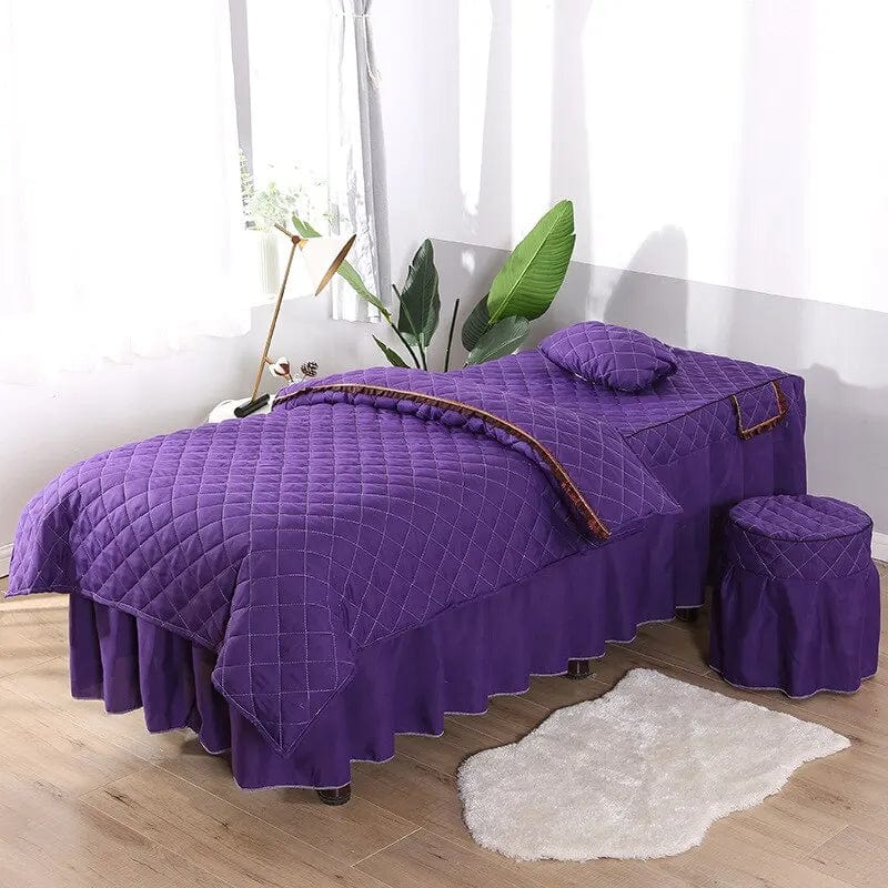 4pcs/Set Beauty Salon Bedding Sets Massage Spa Use Colchas Bed Cover Sheets Bedspread Bedskirt Pillowcase Duvet Cover - SHOWLU FASHION STORE