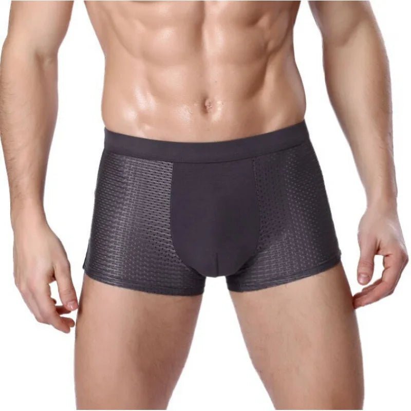 4XL Plus Banboo Fiber Men Underwear Male Boxer Solid Panties Shorts Men's Underpants Breathable Intimate Man Boxers - SHOWLU FASHION STORE