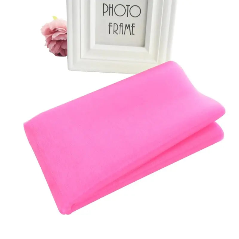 Showlu Store Nation sheer crystal organza tulle roll for wedding and party decor, 5 or 10 meters of elegant fabric.