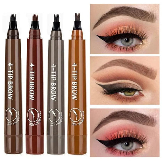 5 Colors Waterproof 4 Fork Tip Eyebrow Tattoo Pencil Long Lasting Brown Liquid Eyebrow Pen Eye Cosmetics Women Beauty Makeup - SHOWLU FASHION STORE